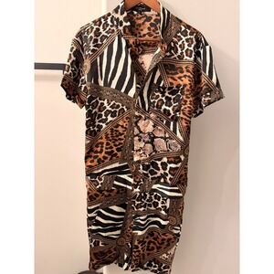 Glimms New York Animal Print Romper Mens Safari Motif